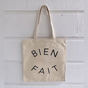 Madewell Bien Fait Cotton Canvas Shopper Tote Bag Carryall Brand New Cream Beige